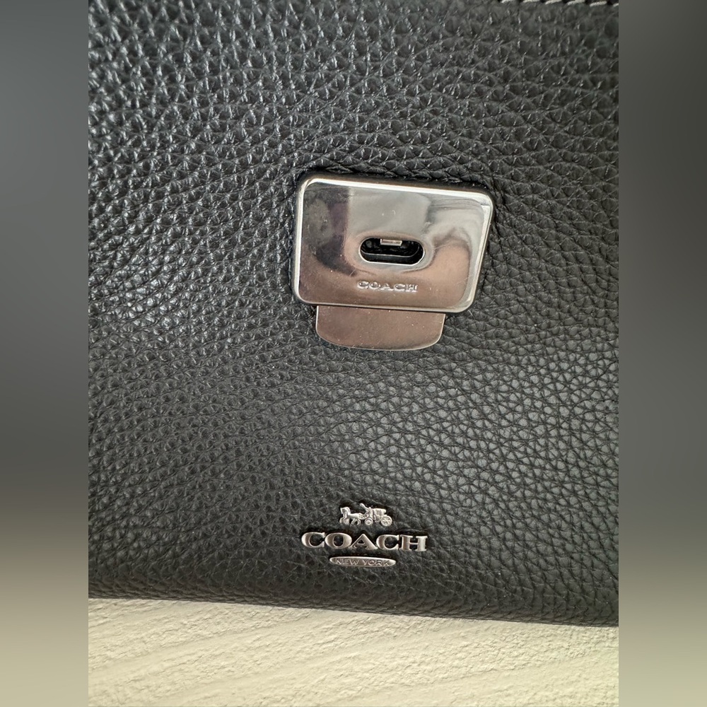 Brand new Authentic Coach Emory bag Black Pebbled Leather purse. - Picture 6 of 14